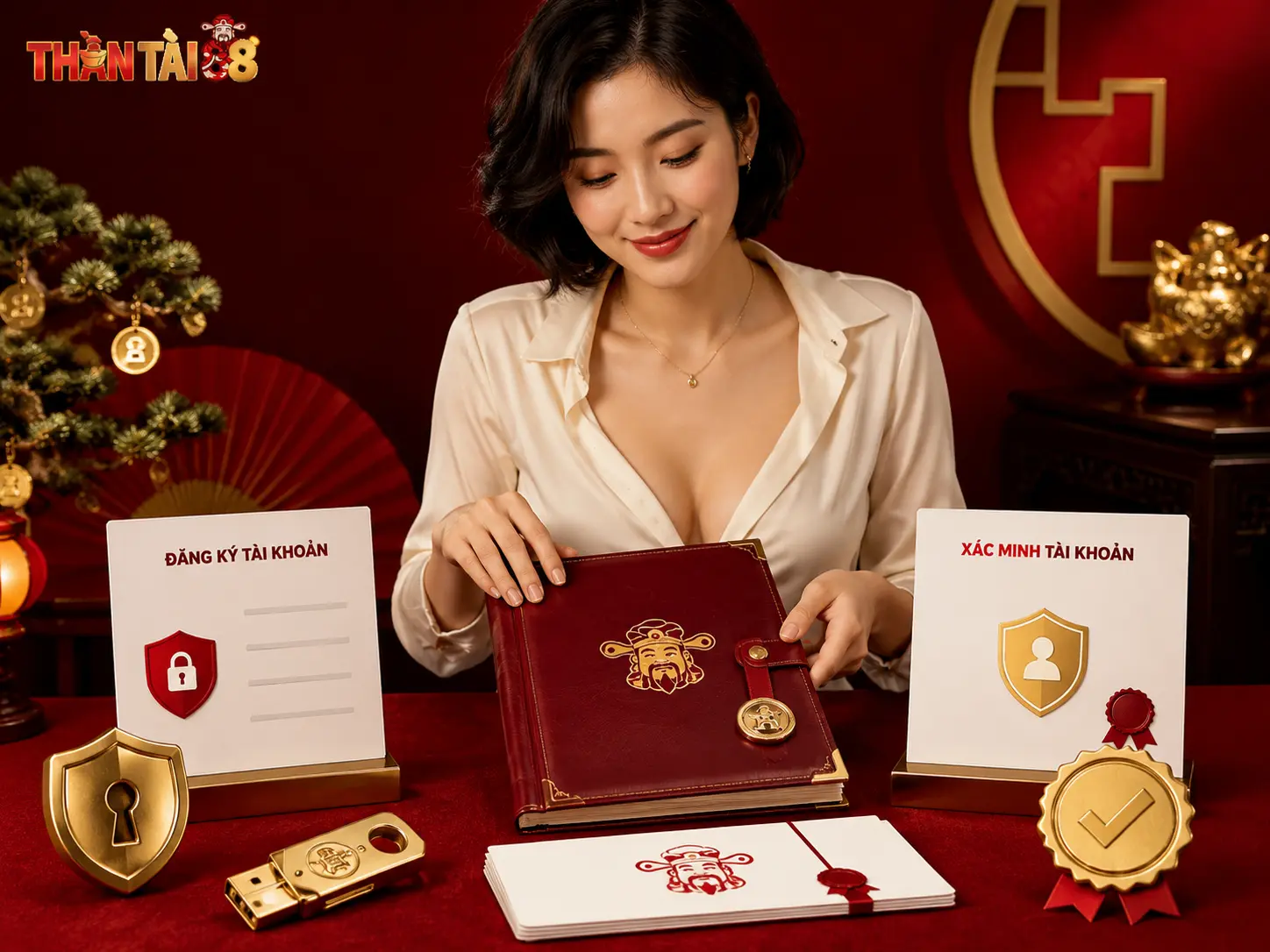 Bàn làm việc ThầnTài88 với quy trình tài khoản và bảo mật.
